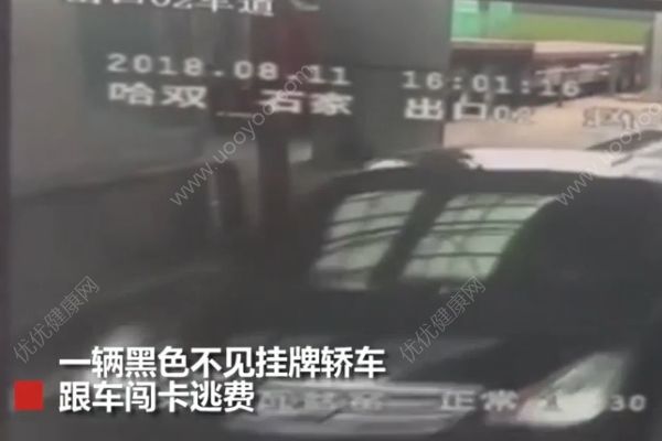 無牌轎車闖卡逃費(fèi)，工作人員擲石頭砸傷車內(nèi)女童(1)